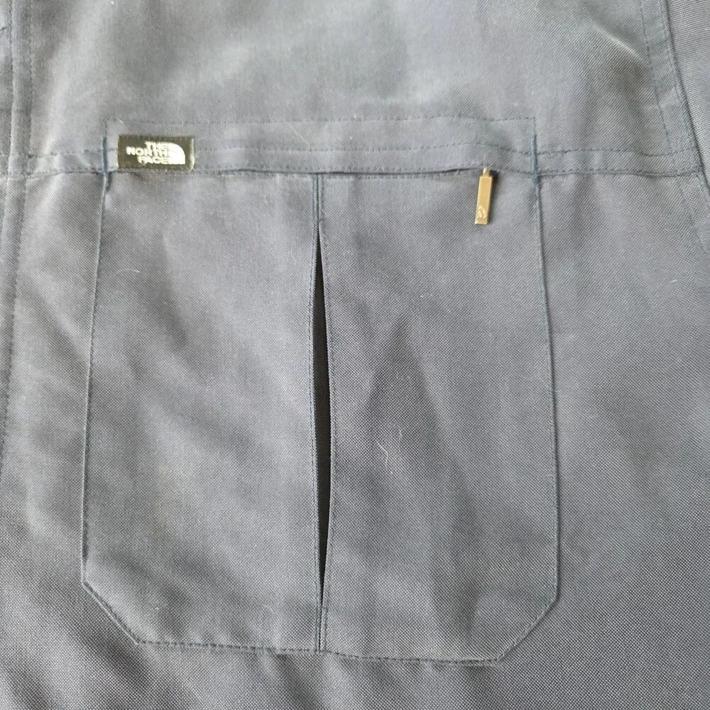 The North Face Shirt Men's Large Blue Roll Tab Modal Blend Button Down